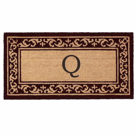 Monogram Door Mat, Black, Natural, 24 in W x 48 in L